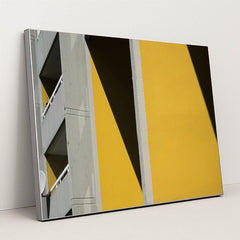 Bold Yellow Walls in Minimalist Architecture by Marcus Lenk - Silver Frame Stretchiez