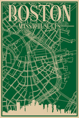 Blueprint Map of Downtown Boston by Anonymous