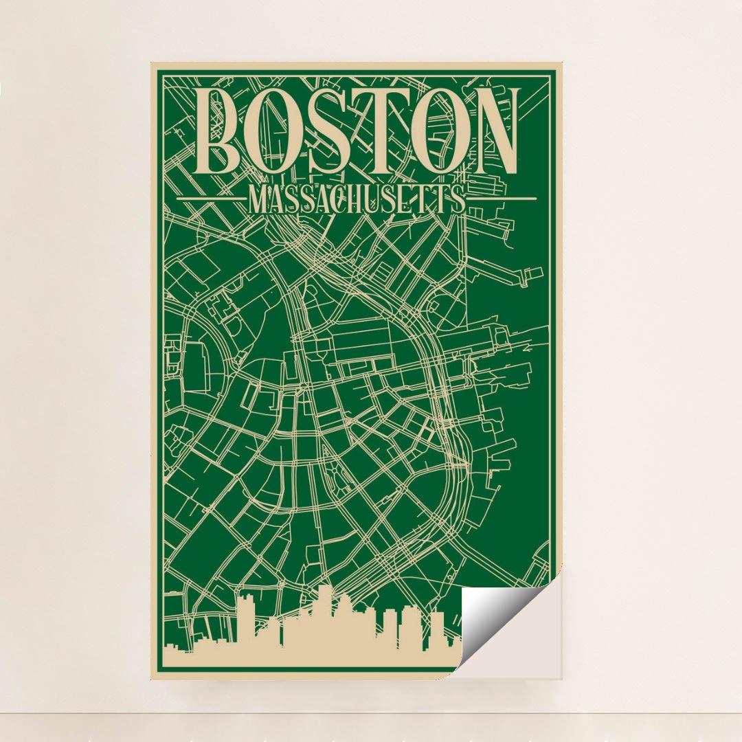 Blueprint Map of Downtown Boston by Anonymous - Peeliez
