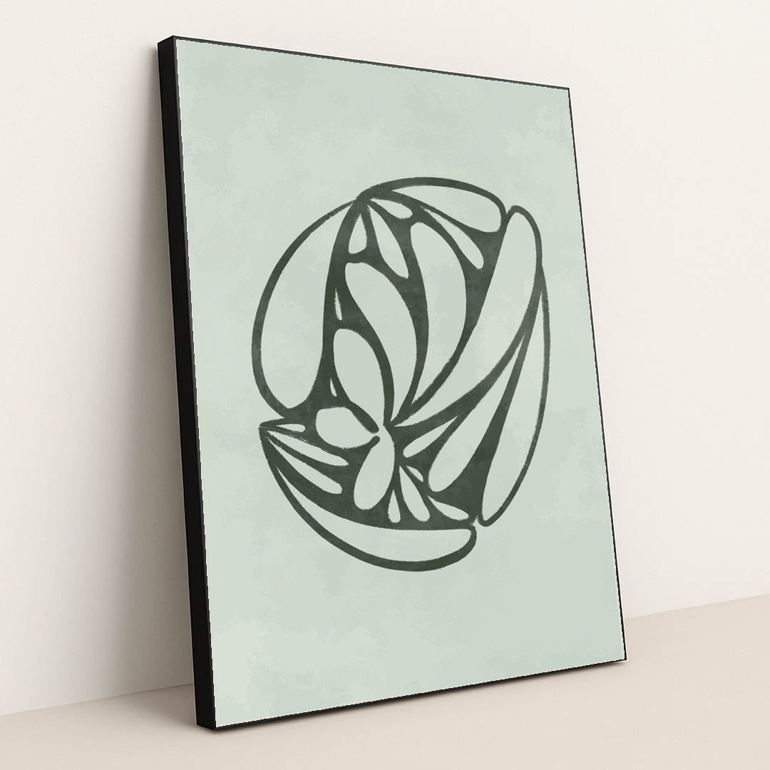 Botanical Curves by Anonymous - Black Frame Stretchiez