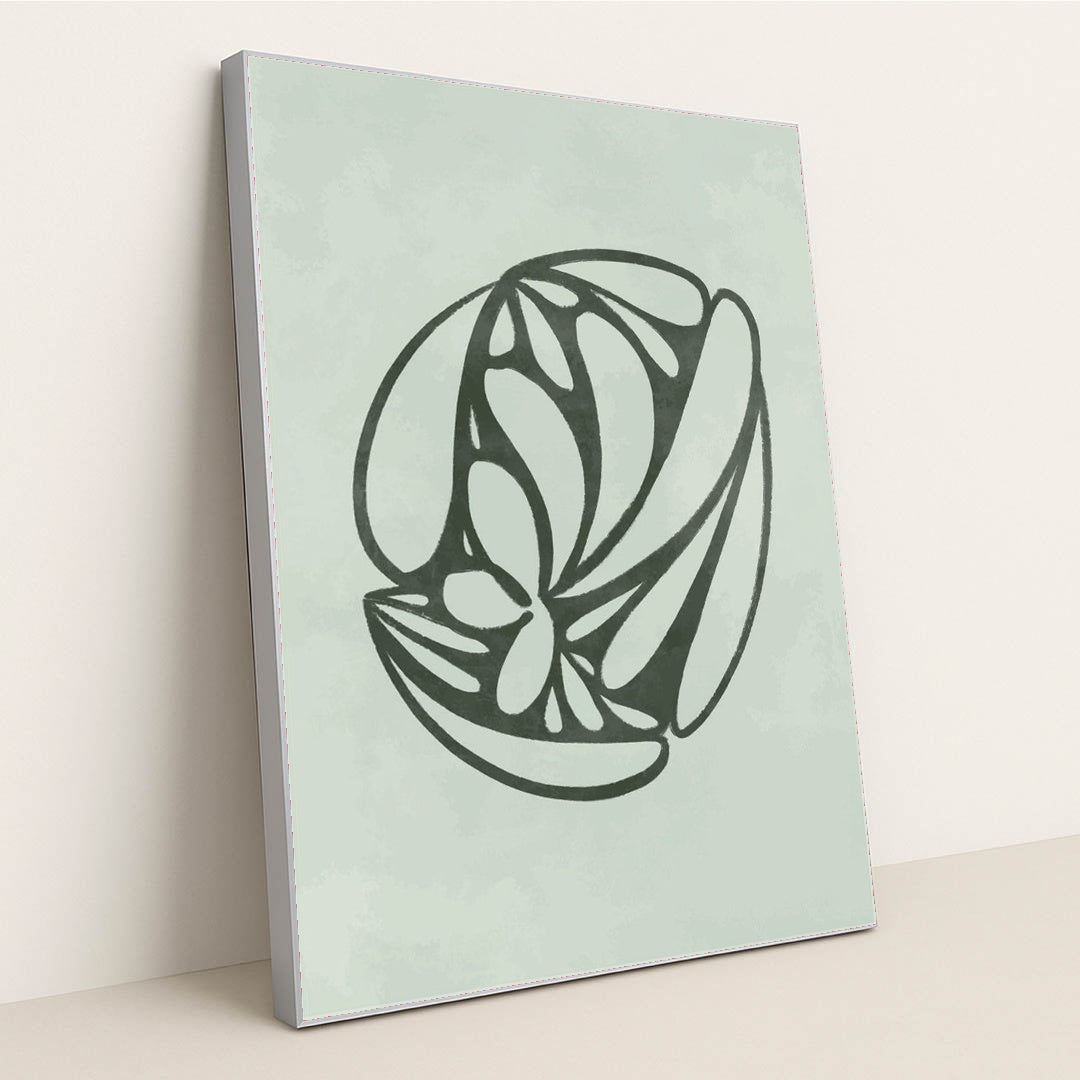 Botanical Curves by Anonymous - Silver Frame Stretchiez