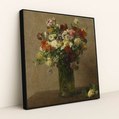 Flowers from Normandy by Henri Fantin-Latour - Black Frame Stretchiez