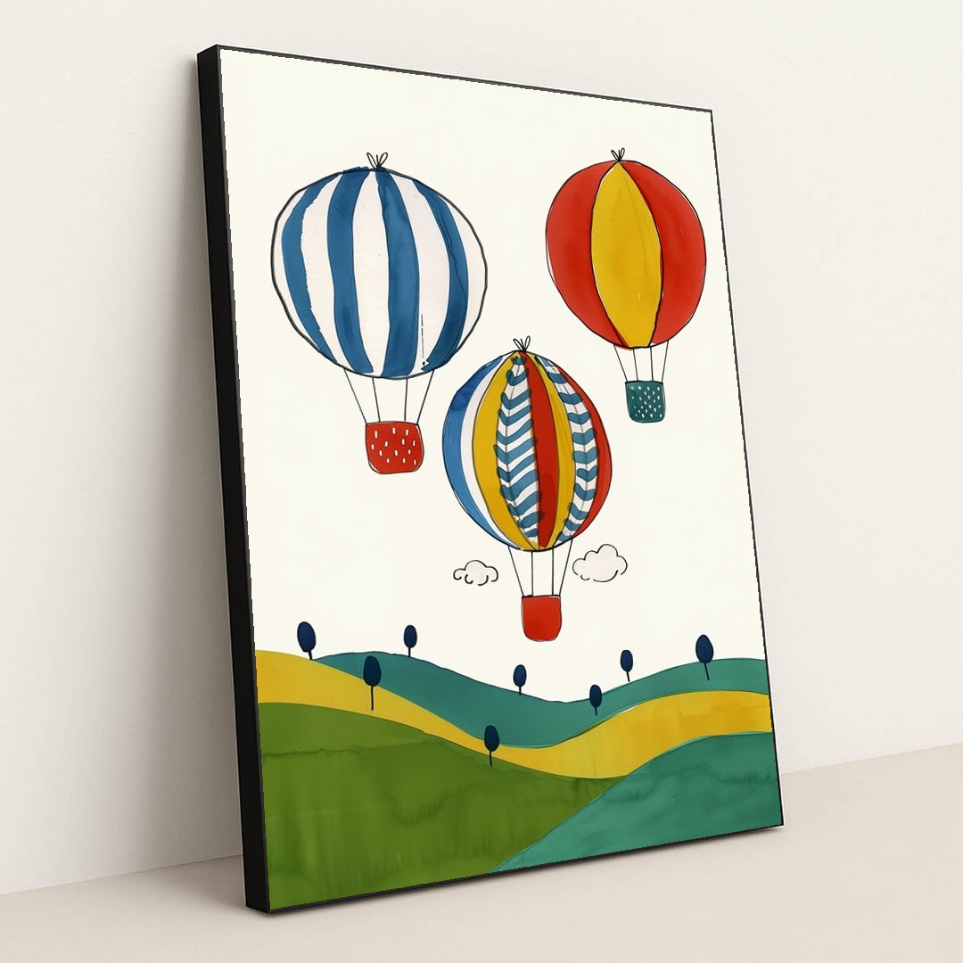 Sky Balloons by Melissa King - Black Frame Stretchiez