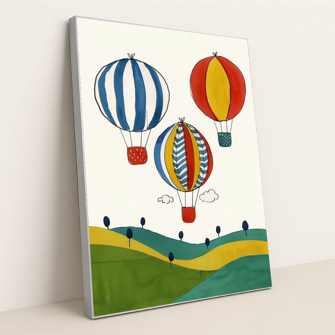 Sky Balloons by Melissa King - Silver Frame Stretchiez
