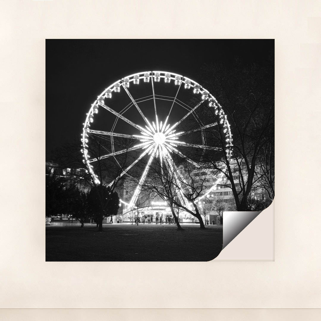 Glowing Ferris Wheel at Night by Ivan Dražić - Peeliez