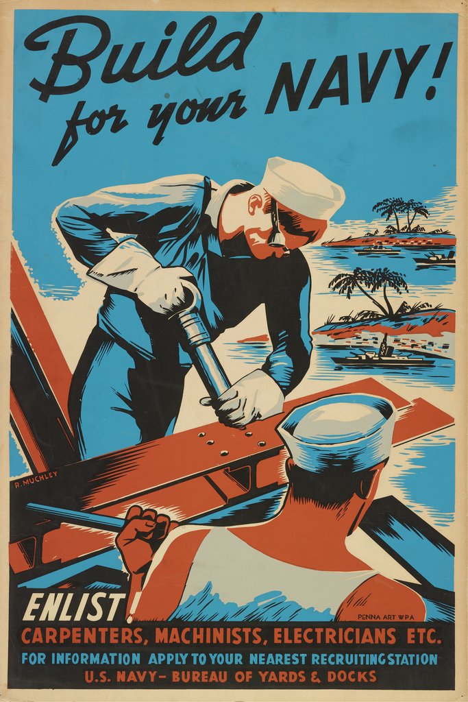Build for your Navy! Enlist! (1941) by Robert Muchley