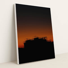 Building Silhouette at Sunset by billow926 - White Frame Stretchiez
