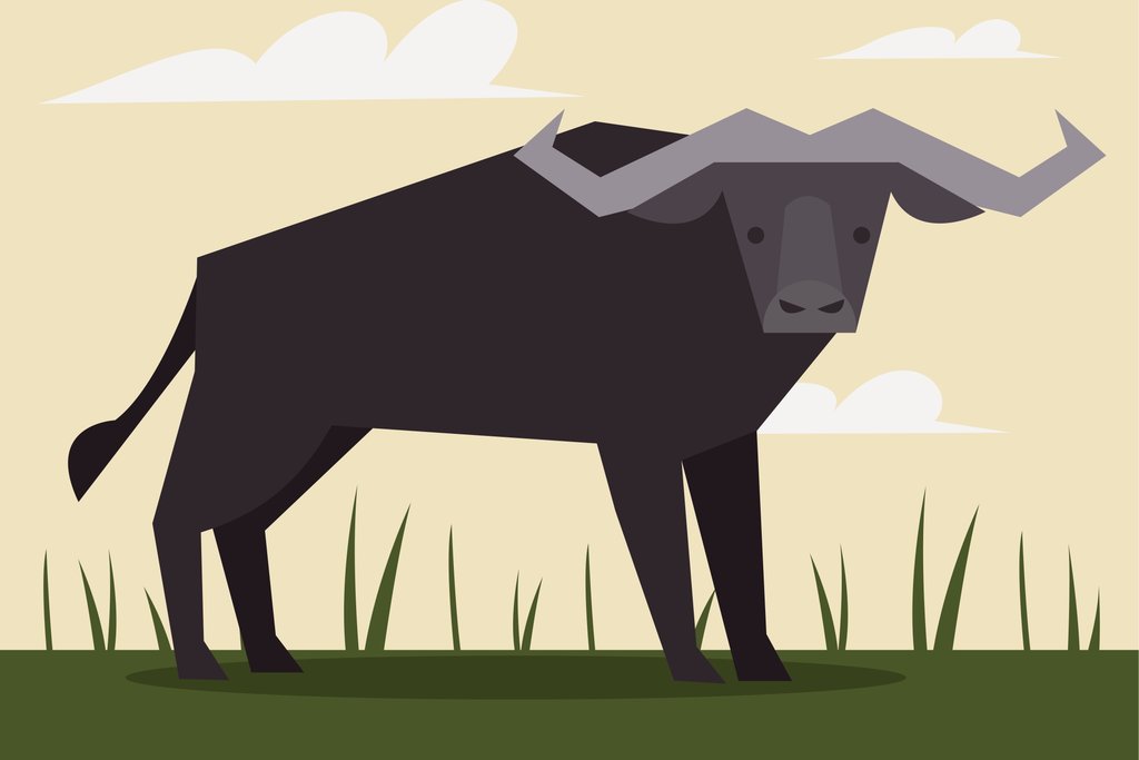 Majestic Bull in a Field by Andania Humaira