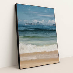Ocean Waves & Island View by Natalia Blauth - Black Frame Stretchiez