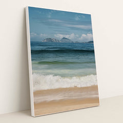 Ocean Waves & Island View by Natalia Blauth - White Frame Stretchiez