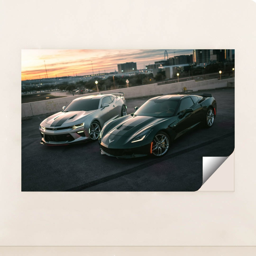 Camaro SS and Corvette Stingray Rooftop by Justin Wolff - Peeliez