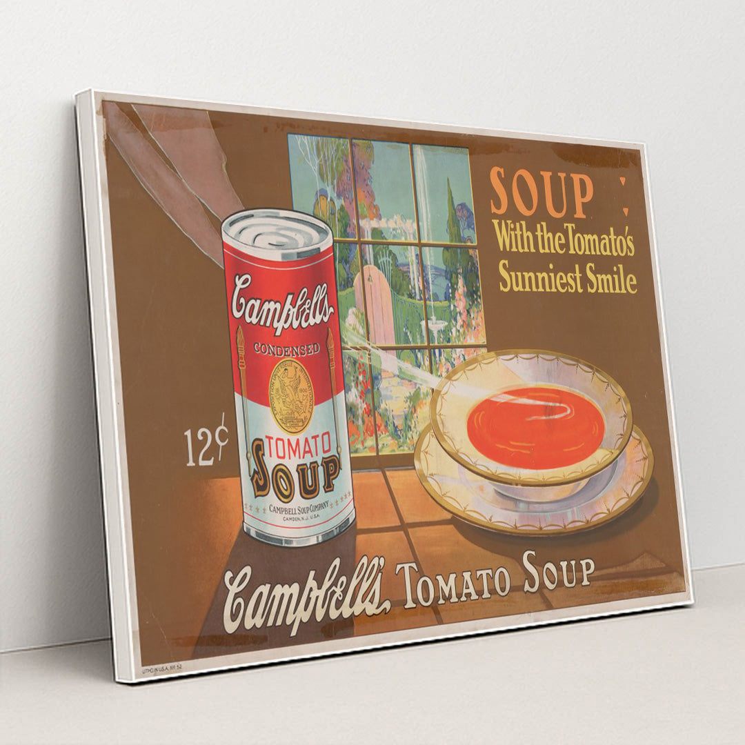 Campbell’s tomato soup. (1920) by Anonymous - White Frame Stretchiez