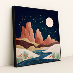 Canyon By Moonlight by Sarah Jones - Black Frame Stretchiez