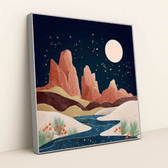 Canyon By Moonlight by Sarah Jones - Silver Frame Stretchiez
