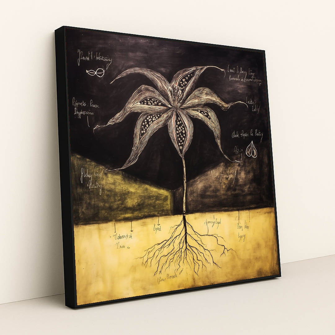 Chalkboard Bloom by Seven Akins - Black Frame Stretchiez