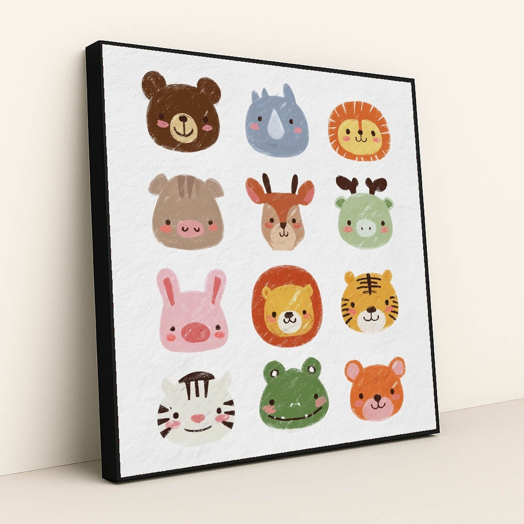 Chalkboard Safari by Melissa King - Black Frame Stretchiez