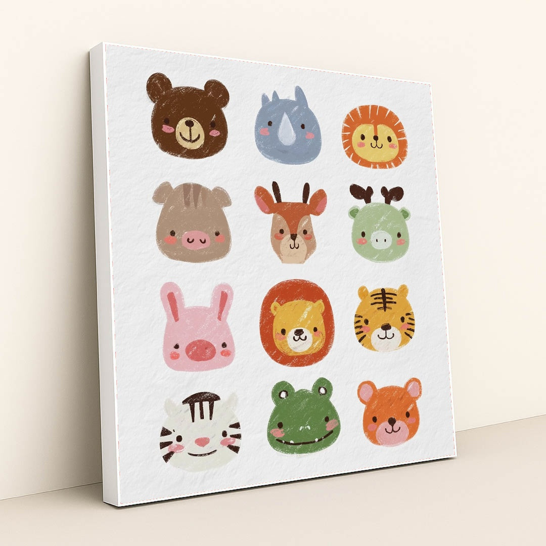 Chalkboard Safari by Melissa King - White Frame Stretchiez