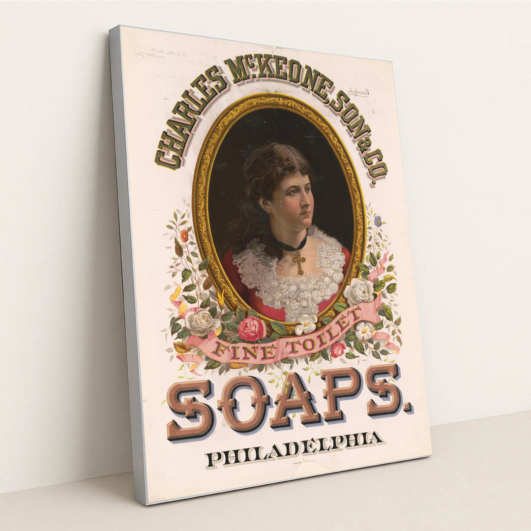 Charles McKeone, Son & Co., fine toilet soaps, Philadelphia (1880) by Wells & Hope Co. - Silver Frame Stretchiez