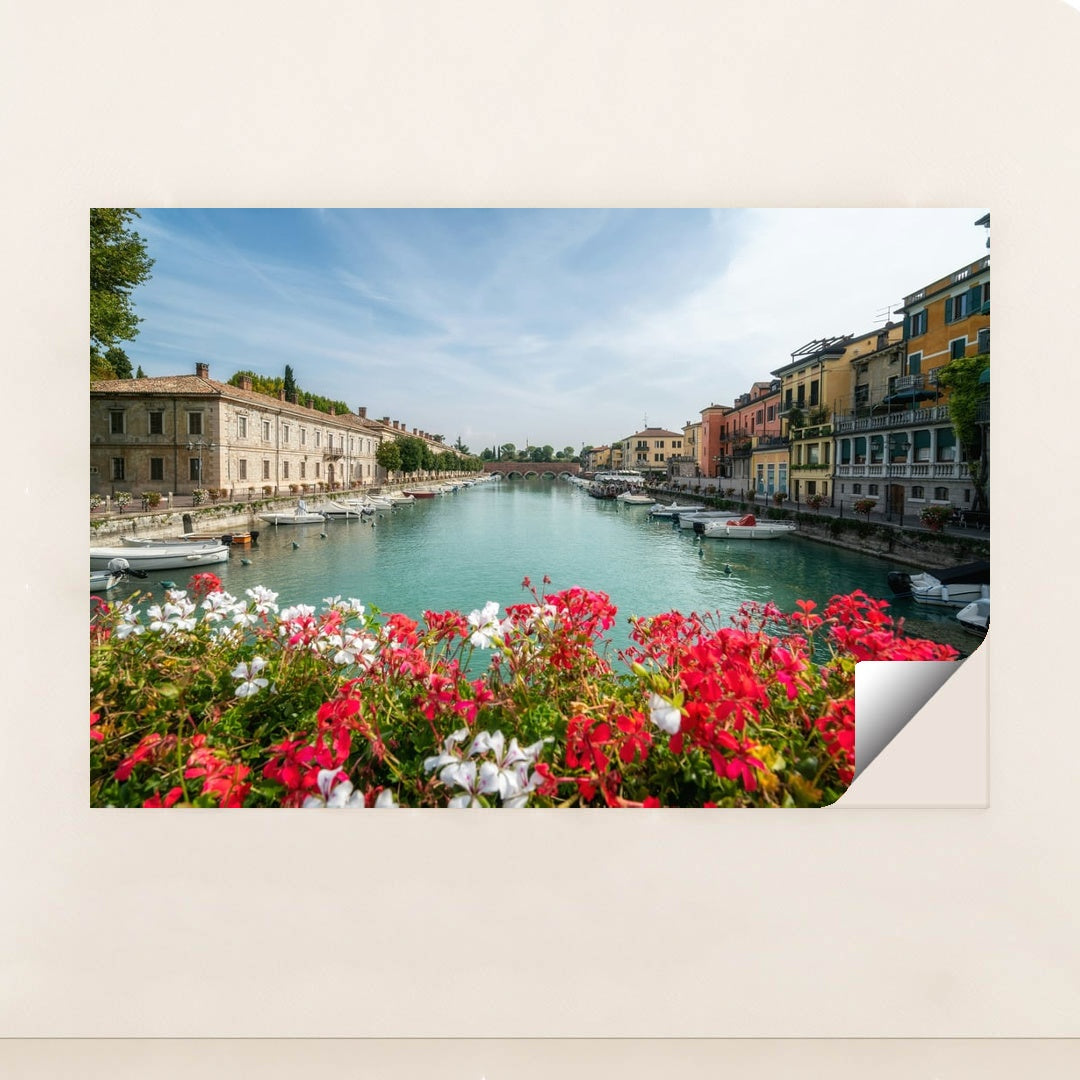 Flower-Lined Canal in an Italian Town by Getty Images - Peeliez