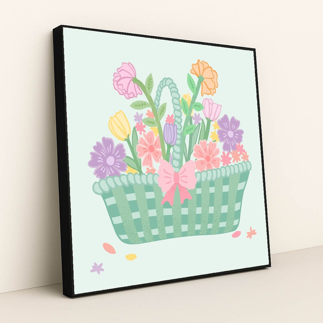 Garden Basket by Allison Saeng - Black Frame Stretchiez
