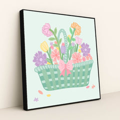 Garden Basket by Allison Saeng - Black Frame Stretchiez