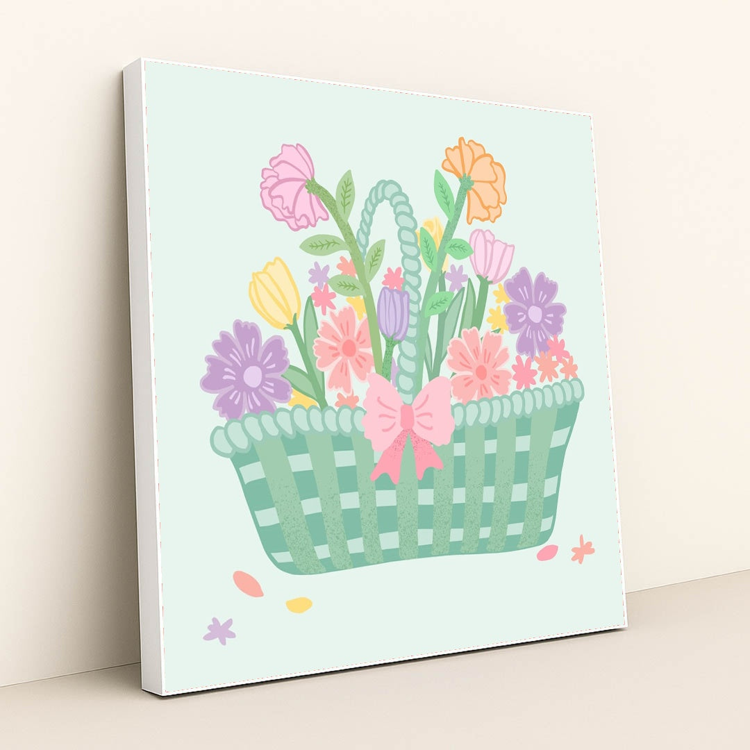 Garden Basket by Allison Saeng - White Frame Stretchiez