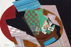 Checkerboard and Playing Cards (1915) by Juan Gris