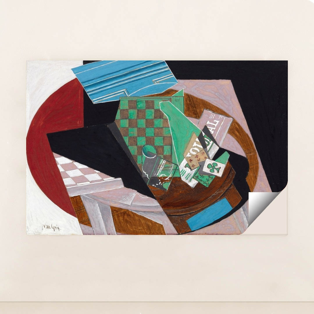 Checkerboard and Playing Cards (1915) by Juan Gris - Peeliez