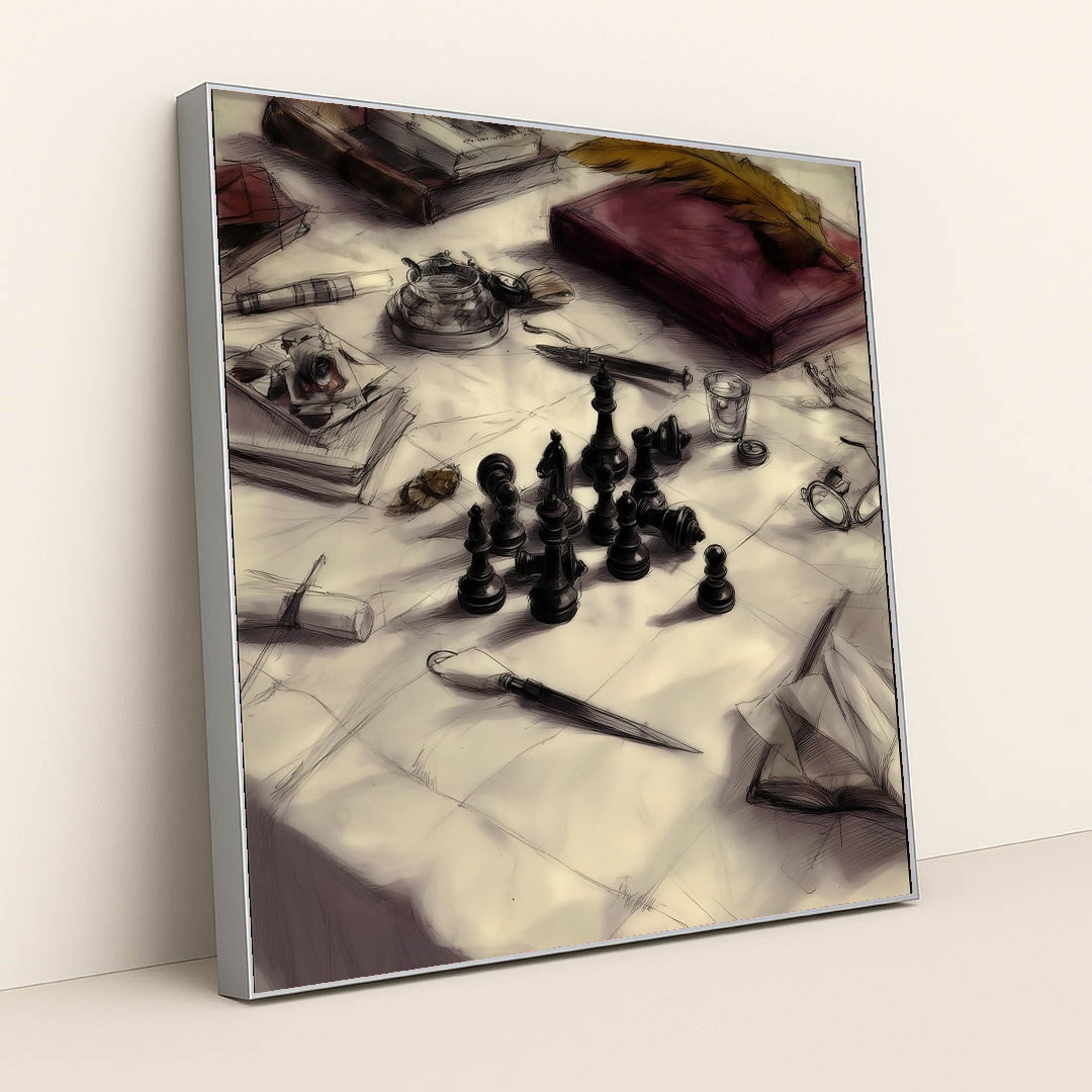 Checkmate Manuscript by Seven Akins - Silver Frame Stretchiez