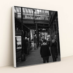 Chicago Under Elevated Tracks by Qiang Lai - White Frame Stretchiez