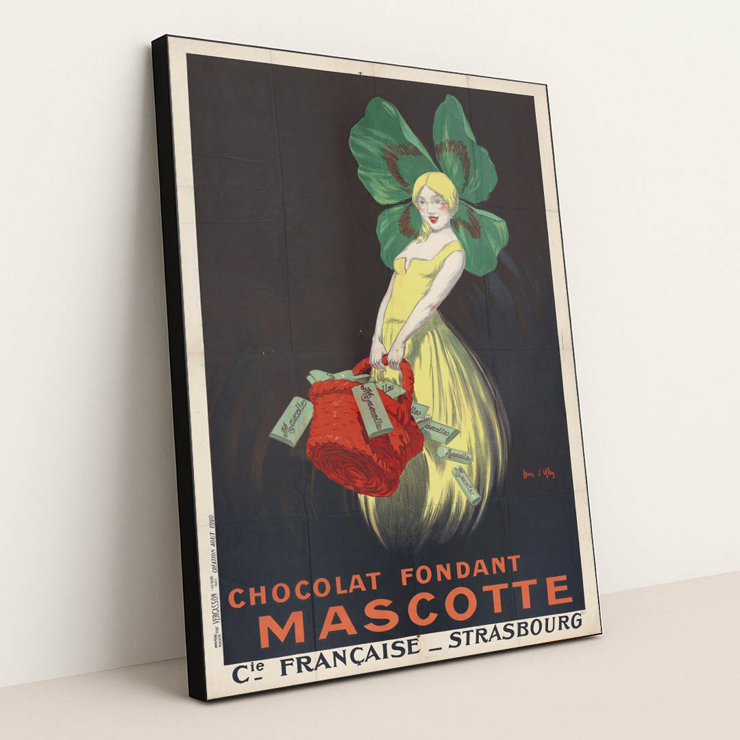 Chocolat fondant Mascotte. Compagnie française, Strasbourg (1920) by Jean d'Ylen - Black Frame Stretchiez