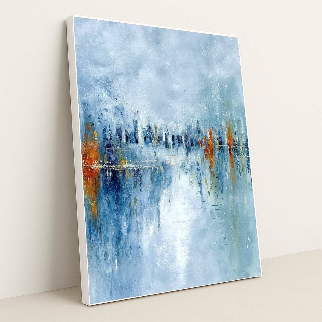 City on the Water by Damian Chan - White Frame Stretchiez