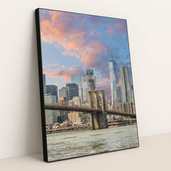 Brooklyn bridge during daytime by Trevor Hayes - Black Frame Stretchiez