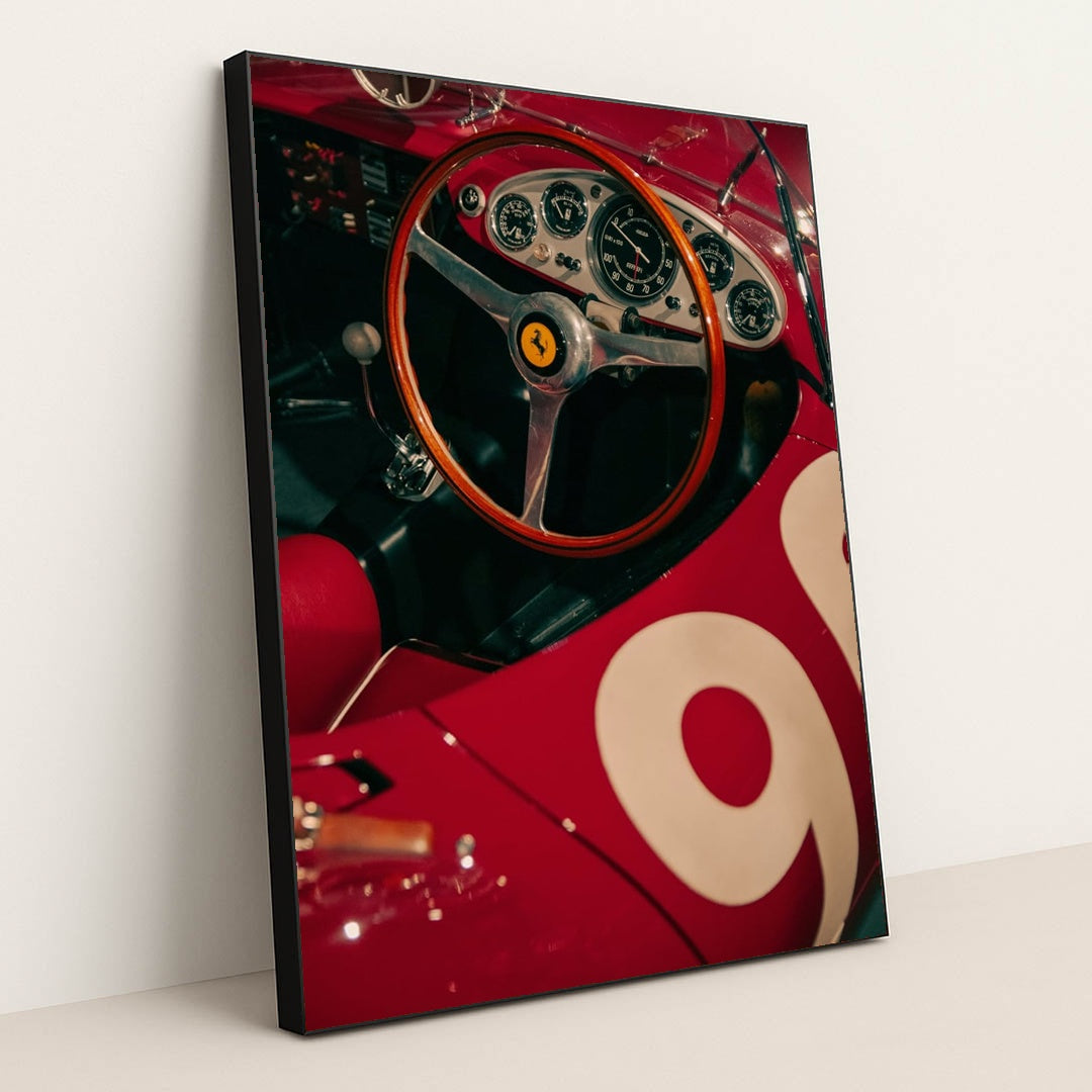Classic Ferrari Racing Dash by Matthieu Rochette - Black Frame Stretchiez