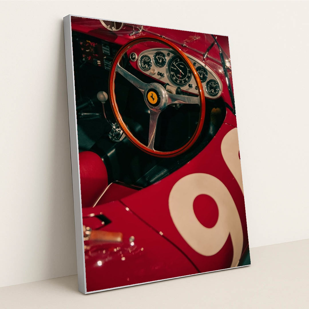 Classic Ferrari Racing Dash by Matthieu Rochette - Silver Frame Stretchiez