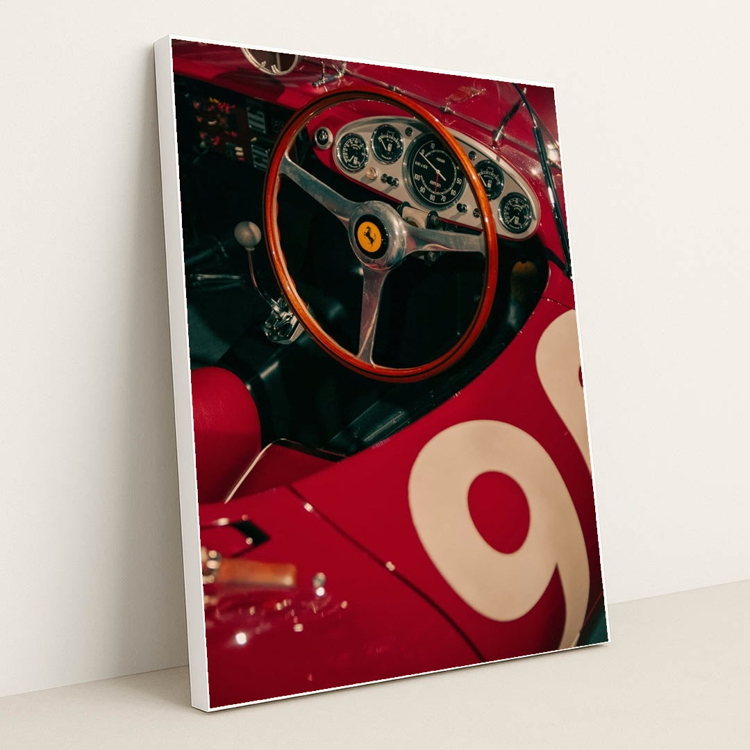 Classic Ferrari Racing Dash by Matthieu Rochette - White Frame Stretchiez