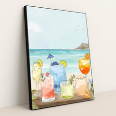 Coastal Sips by Lila Thorne - Black Frame Stretchiez