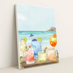Coastal Sips by Lila Thorne - White Frame Stretchiez