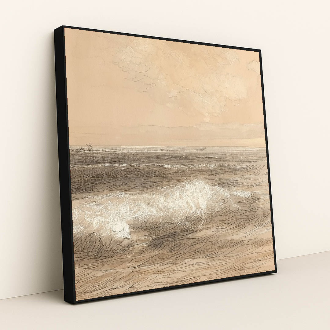Coastal Sketch by Jade Morgan - Black Frame Stretchiez