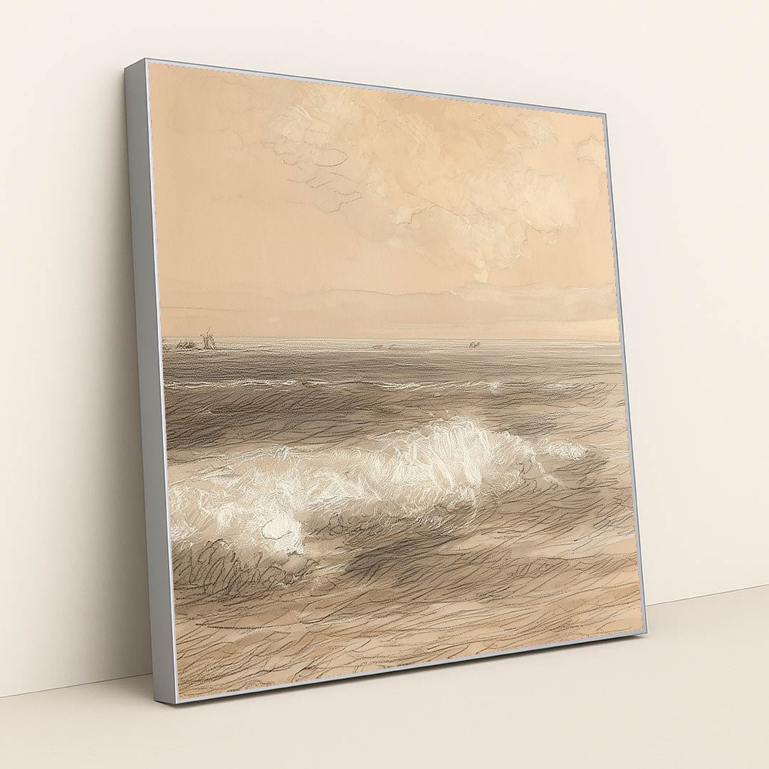 Coastal Sketch by Jade Morgan - Silver Frame Stretchiez
