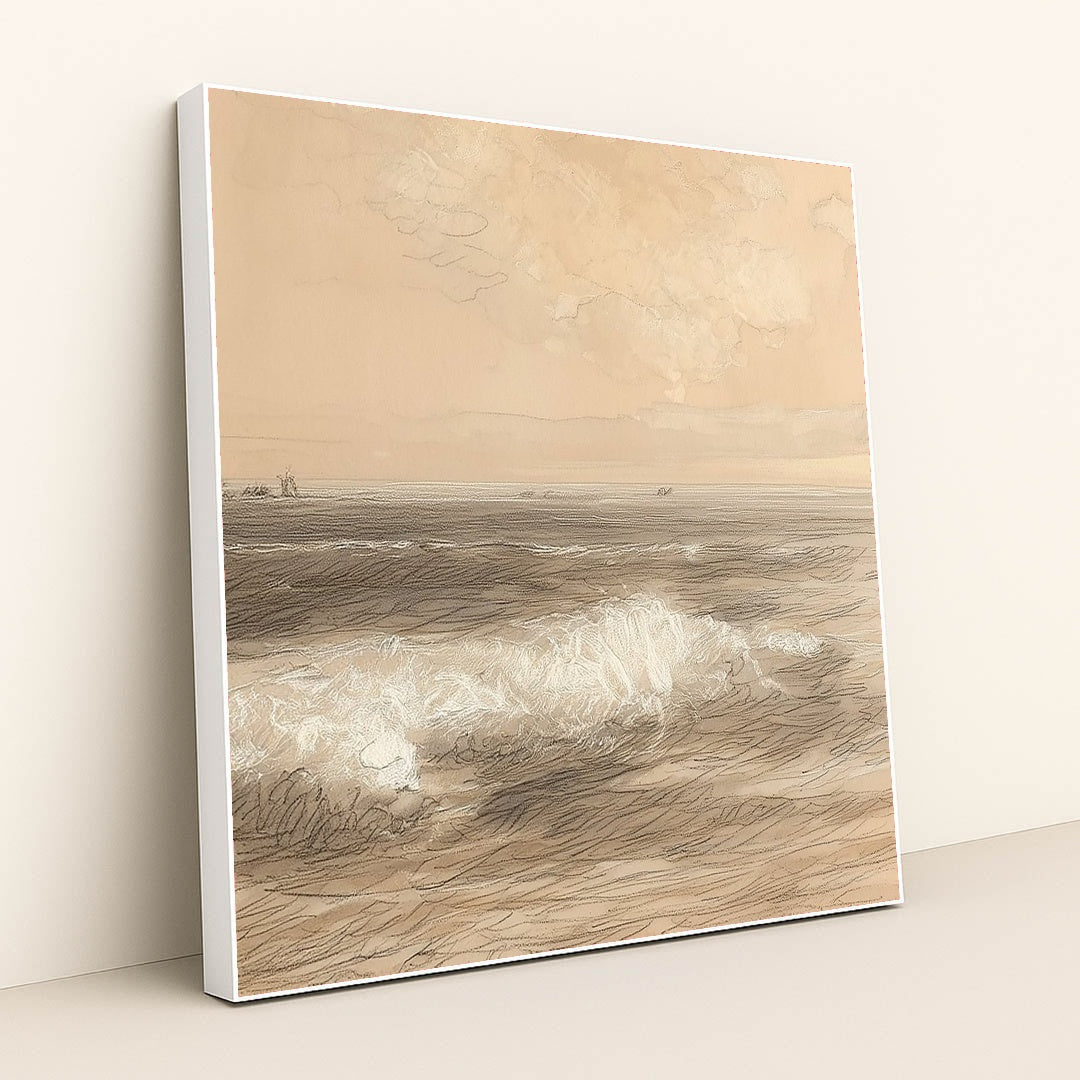 Coastal Sketch by Jade Morgan - White Frame Stretchiez