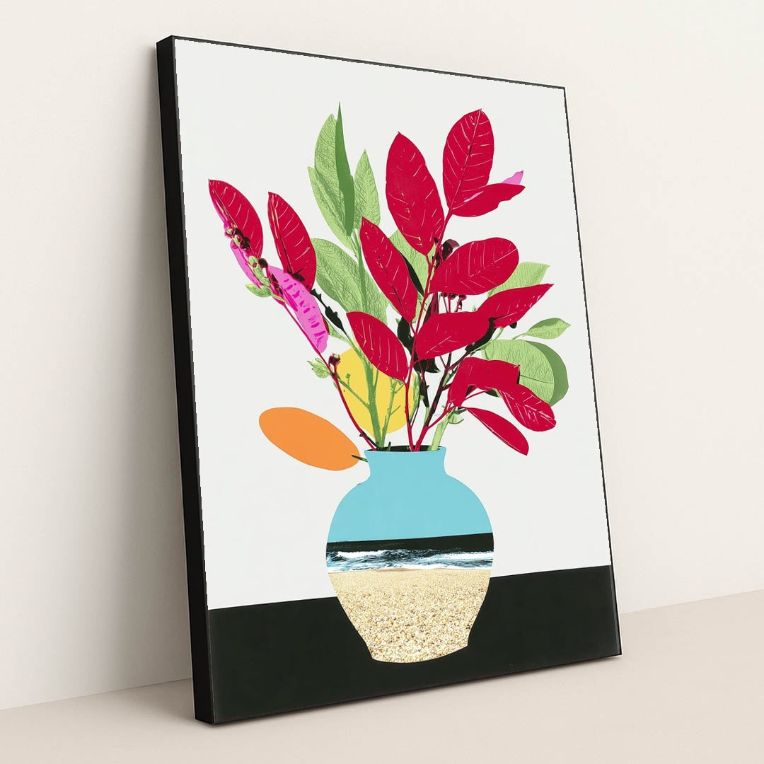 Coastal Vase by Wall Gusto™ - Black Frame Stretchiez