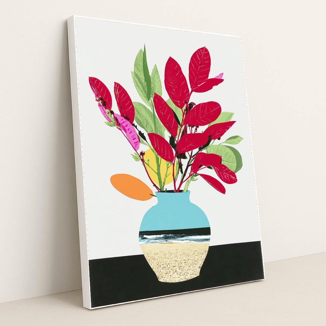 Coastal Vase by Wall Gusto™ - White Frame Stretchiez