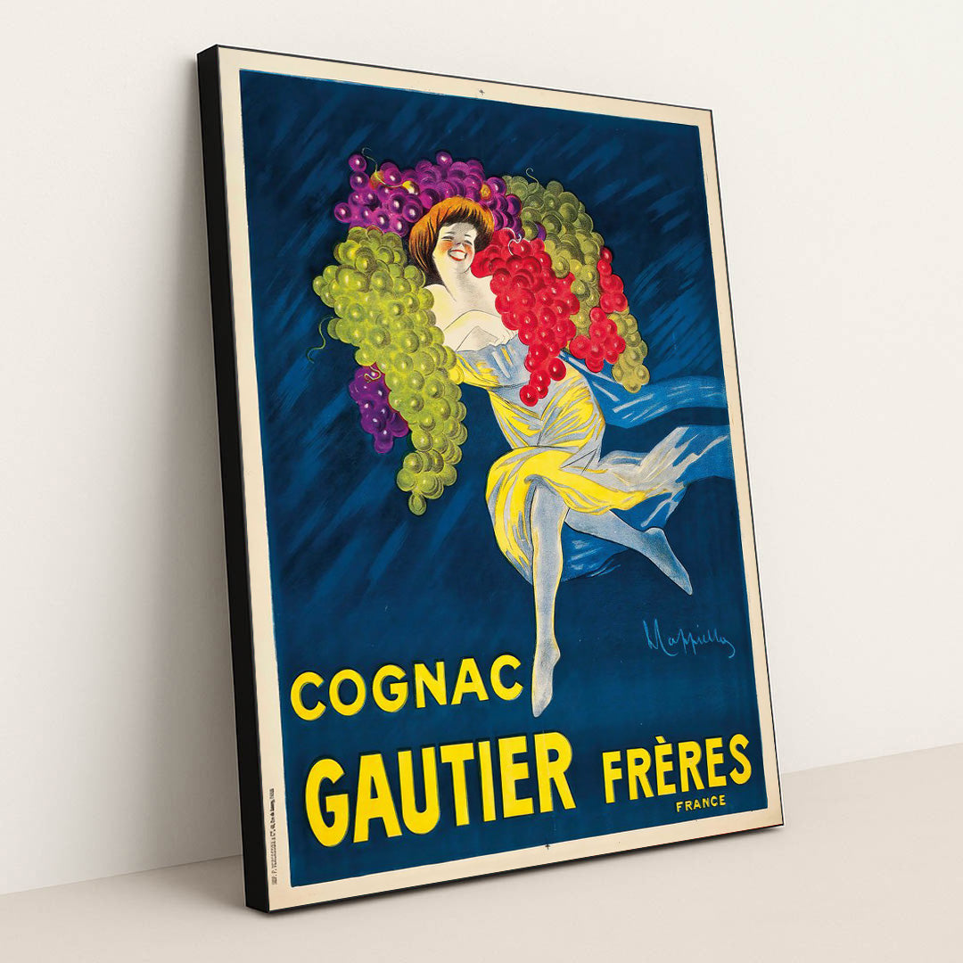 Cognac Gautier Frères (1907) by Leonetto Cappiello - Black Frame Stretchiez