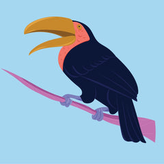 Colorful Bird on a Branch by Luisa Roth