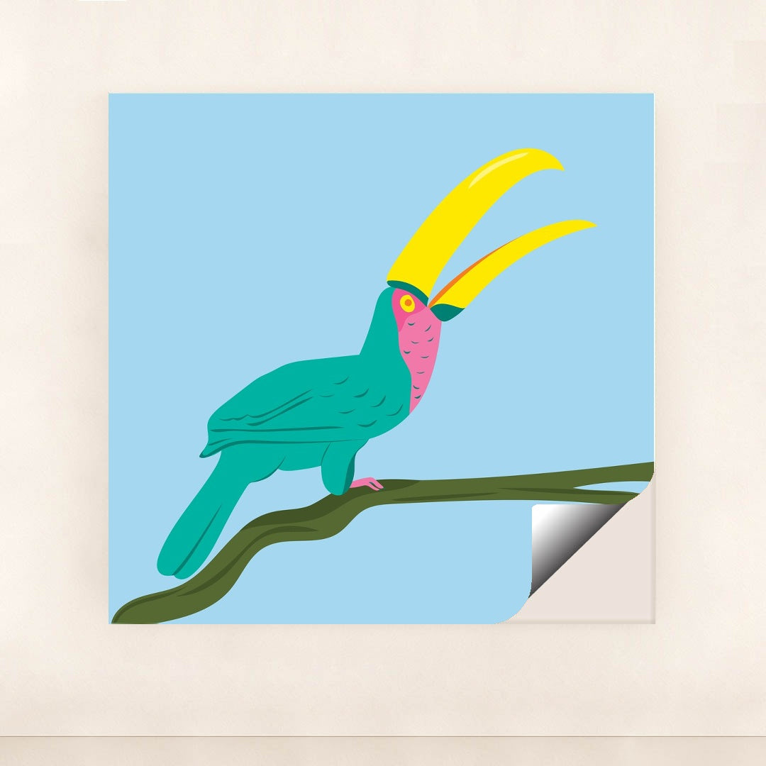 Colorful Bird on Tree Branch by Luisa Roth - Peeliez