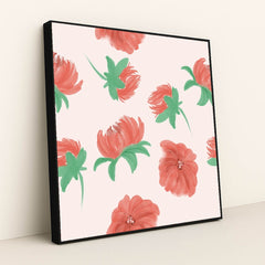 Coral Bloom by Hartono Creative Studio - Black Frame Stretchiez