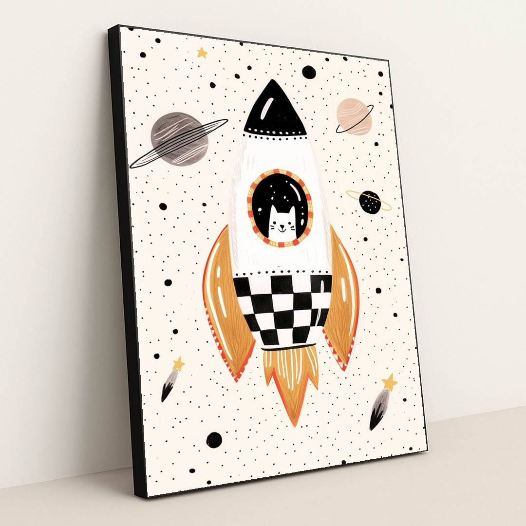 Cosmic Kitty by Melissa King - Black Frame Stretchiez