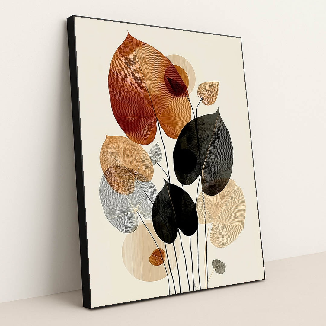 Cream and Cinnabar by Sarah Jones - Black Frame Stretchiez