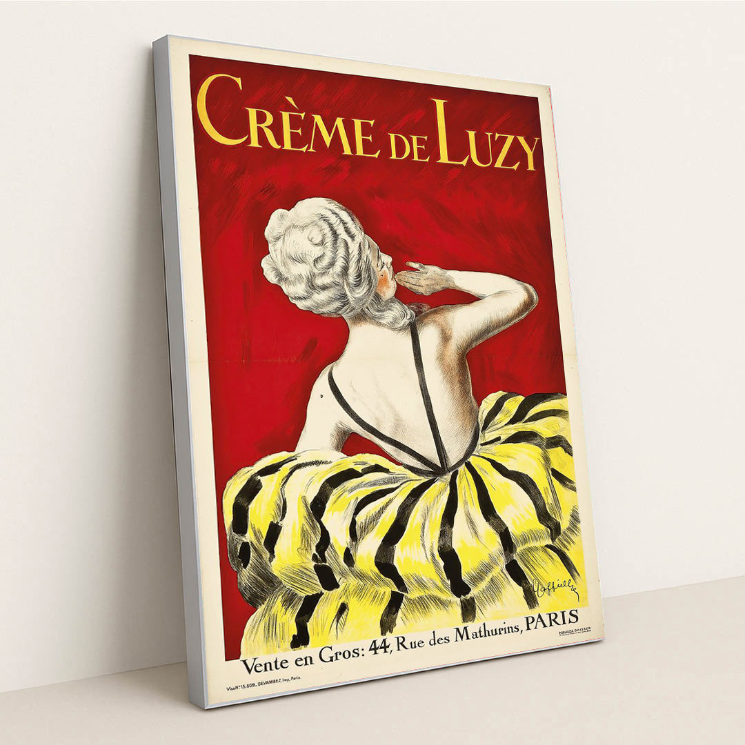 Crème De Luzy (1919) by Leonetto Cappiello - Silver Frame Stretchiez